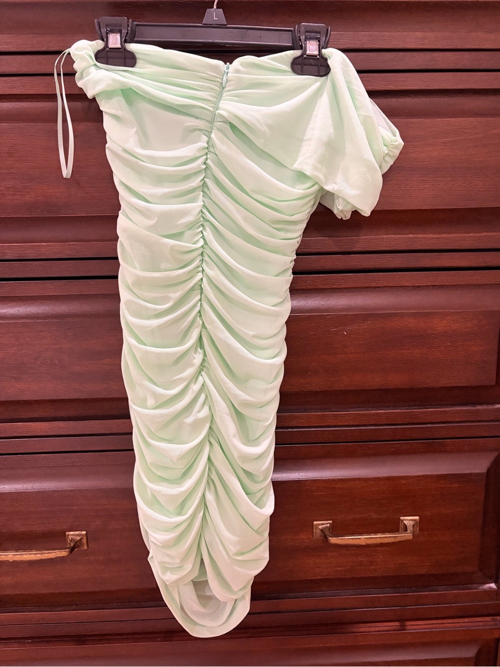 Hello Molly Mint One-Shoulder Ruched Mini Dress - Picture 4 of 4